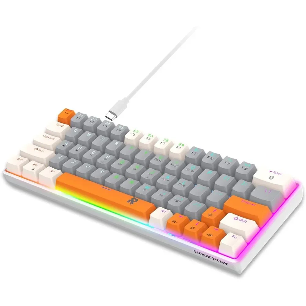 Mechanical Gaming Keyboard 60% Mini Wired Keyboard LED Backlit Compact 63 Keys
